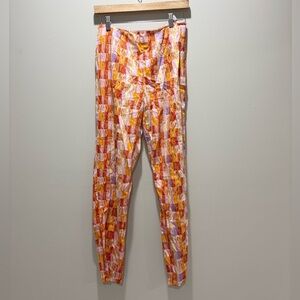 DIVERSION NICOLE FARHI• Women’s Abstract Colorful Artsy Slim Leg Pants Cotton 8
